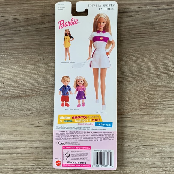 Barbie Doll Pink Tennis Outfit Totally Sports Fashions Mattel New Vintage 2000 - Picture 3 of 5